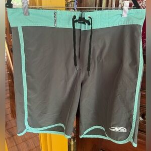 Size 32 Pipeline board shorts grey/mint green
